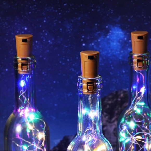 “Sparkling Spirits” Wine Bottle with Waterproof, Colored LED Cork Lights - Picture 3 of 3